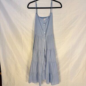 Bila77 Light Blue Button Down Maxi Dress